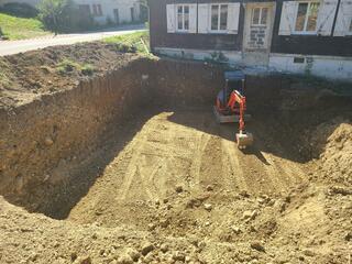 Terrassement extension maison